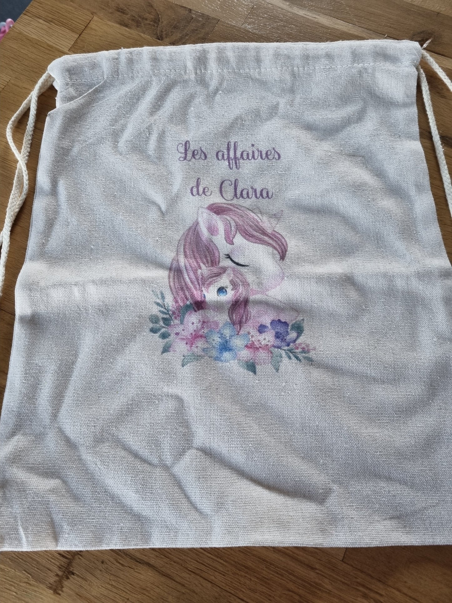 Sac personnalisé prénom "Clara" C.S.Créatif