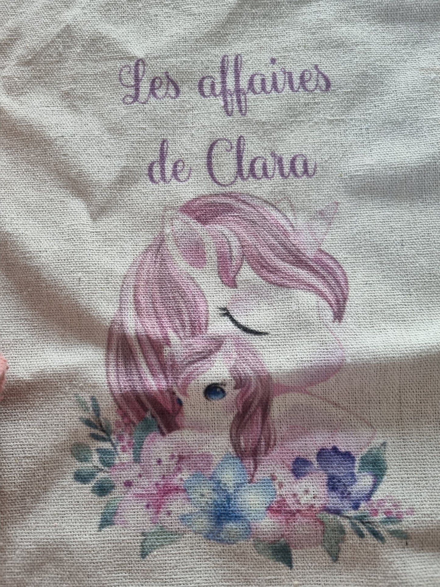 Sac personnalisé prénom "Clara" C.S.Créatif